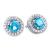 Thumbnail Image 0 of Blue Topaz Earrings Lab-Created White Sapphires Sterling Silver