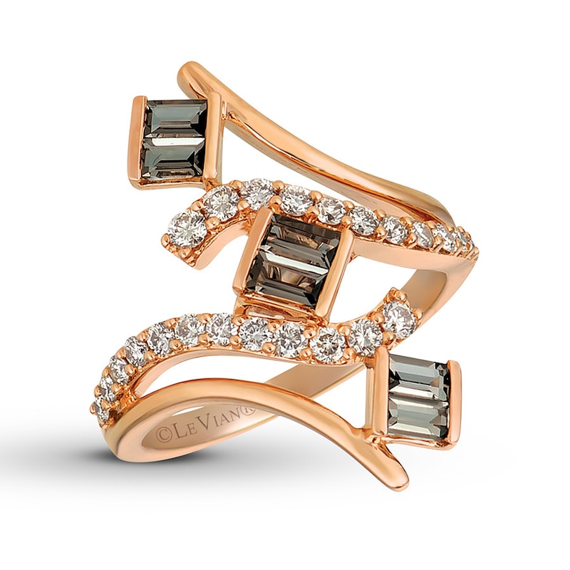 Main Image 1 of Le Vian Chocolate Quartz Ring 1/2 ct tw Diamonds 14K Gold