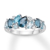 Thumbnail Image 1 of Vibrant Shades Blue & White Topaz Ring Sterling Silver