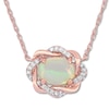 Thumbnail Image 0 of Natural Opal Necklace 1/15 ct tw Diamonds 10K Rose Gold 17"