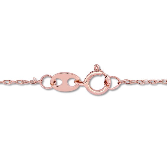 Thumbnail Image 2 of Natural Opal Necklace 1/15 ct tw Diamonds 10K Rose Gold 17"
