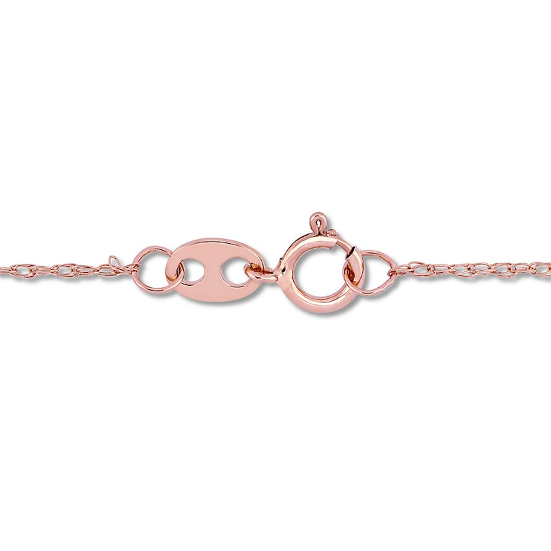 Main Image 2 of Natural Opal Necklace 1/15 ct tw Diamonds 10K Rose Gold 17&quot;