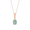 Thumbnail Image 0 of Natural Opal Necklace Diamond Accent 10K Rose Gold