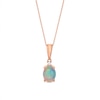 Thumbnail Image 1 of Natural Opal Necklace Diamond Accent 10K Rose Gold