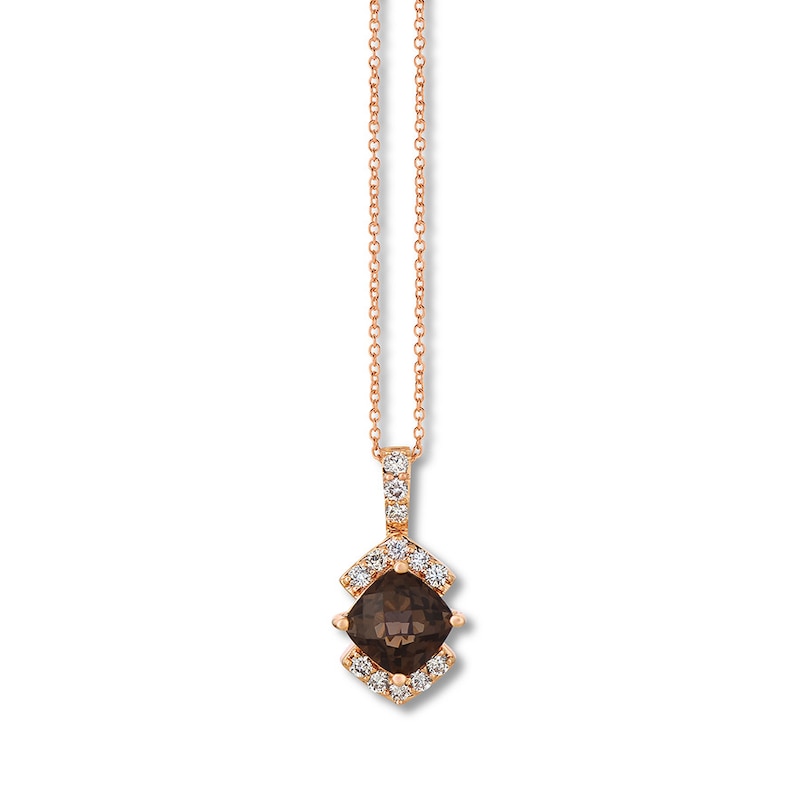 Main Image 1 of Le Vian Chocolate Quartz Necklace 1/4 ct tw Diamonds 14K Gold