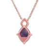 Thumbnail Image 3 of Amethyst Necklace with Diamonds 10K Rose Gold