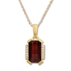 Thumbnail Image 0 of Garnet Necklace with Diamonds 10K Yellow Gold