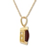 Thumbnail Image 1 of Garnet Necklace with Diamonds 10K Yellow Gold
