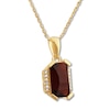 Thumbnail Image 2 of Garnet Necklace with Diamonds 10K Yellow Gold