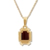 Thumbnail Image 3 of Garnet Necklace with Diamonds 10K Yellow Gold