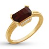 Thumbnail Image 3 of Garnet Ring with Diamonds 10K Yellow Gold