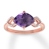 Thumbnail Image 0 of Amethyst Ring 1/20 ct tw Diamonds 10K Rose Gold