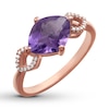 Thumbnail Image 3 of Amethyst Ring 1/20 ct tw Diamonds 10K Rose Gold