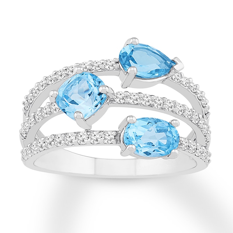Blue Topaz & Lab-Created White Sapphire Ring Sterling Silver | Kay
