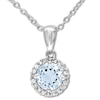 Thumbnail Image 1 of Aquamarine Necklace 1/15 ct tw Diamonds Sterling Silver