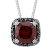 Thumbnail Image 1 of Garnet Necklace 1/15 ct tw Black Diamonds Sterling Silver