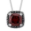 Thumbnail Image 0 of Garnet Necklace 1/15 ct tw Black Diamonds Sterling Silver