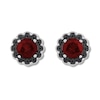 Thumbnail Image 0 of Garnet Earrings 1/10 ct tw Black Diamonds Sterling Silver