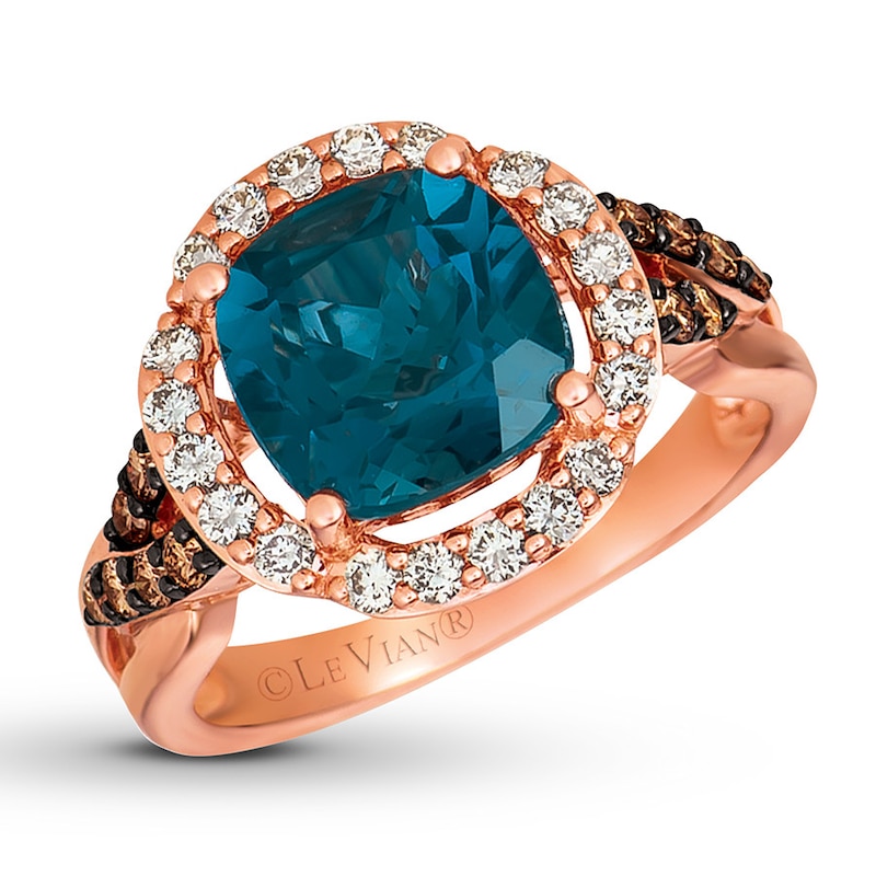 Le Vian Blue Topaz Ring 1/2 ct tw Diamonds 14K Strawberry Gold | Kay