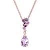 Thumbnail Image 1 of Amethyst & Iolite Necklace 1/20 ct tw Diamonds 10K Rose Gold