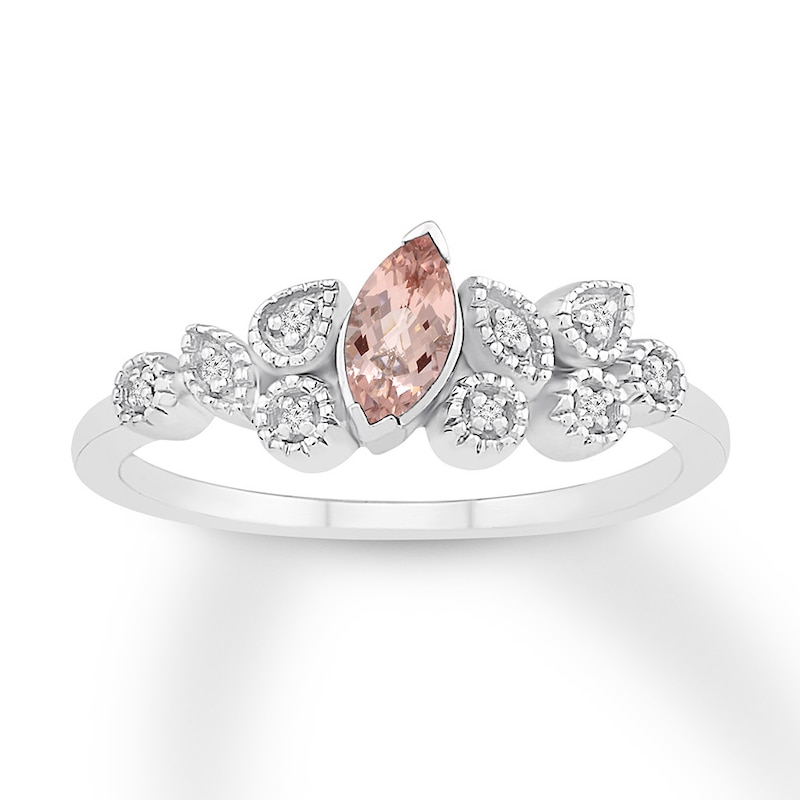 Main Image 1 of Morganite & Diamond Ring Sterling Silver