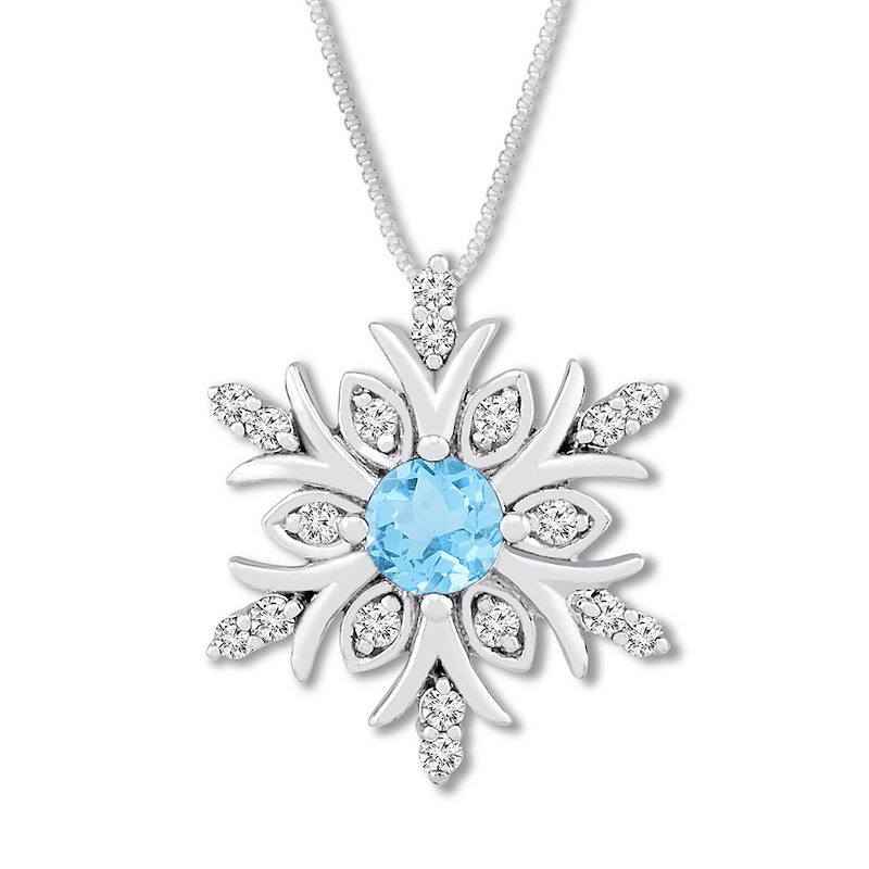 Blue Topaz Snowflake Necklace Sterling Silver | Kay