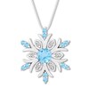Thumbnail Image 1 of Blue Topaz & Diamond Snowflake Necklace Sterling Silver