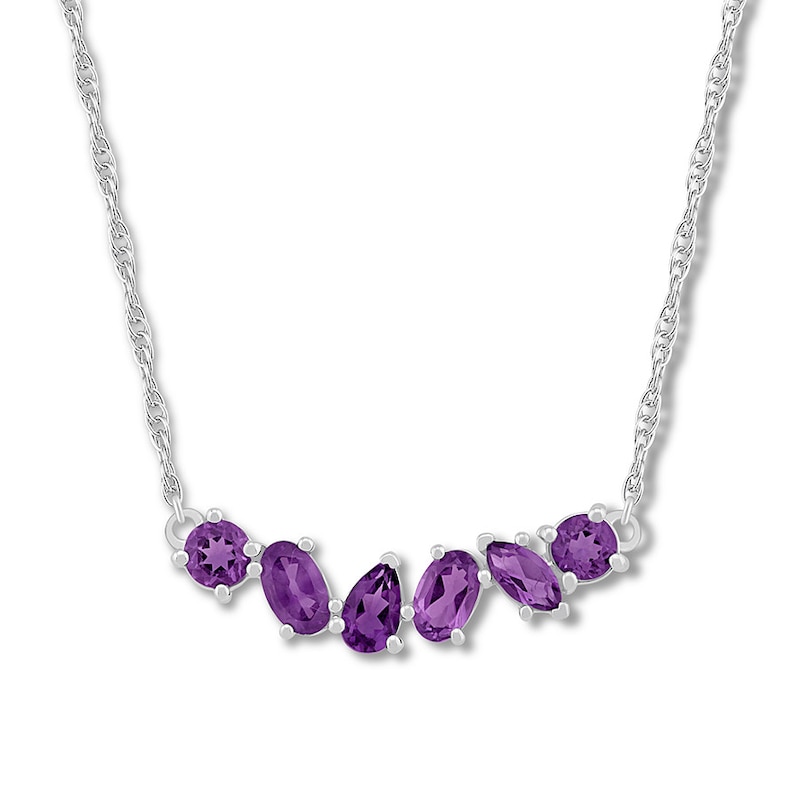 Main Image 1 of Amethyst Necklace Sterling Silver