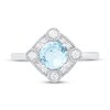 Thumbnail Image 1 of Aquamarine Ring Lab-Created White Sapphires Sterling Silver