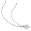Thumbnail Image 1 of Aquamarine Necklace 1/10 ct tw Diamonds 10K White Gold 17"