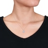 Thumbnail Image 3 of Aquamarine Necklace 1/10 ct tw Diamonds 10K White Gold 17&quot;