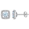 Thumbnail Image 0 of Aquamarine Earrings 1/15 ct tw Diamonds 10K White Gold