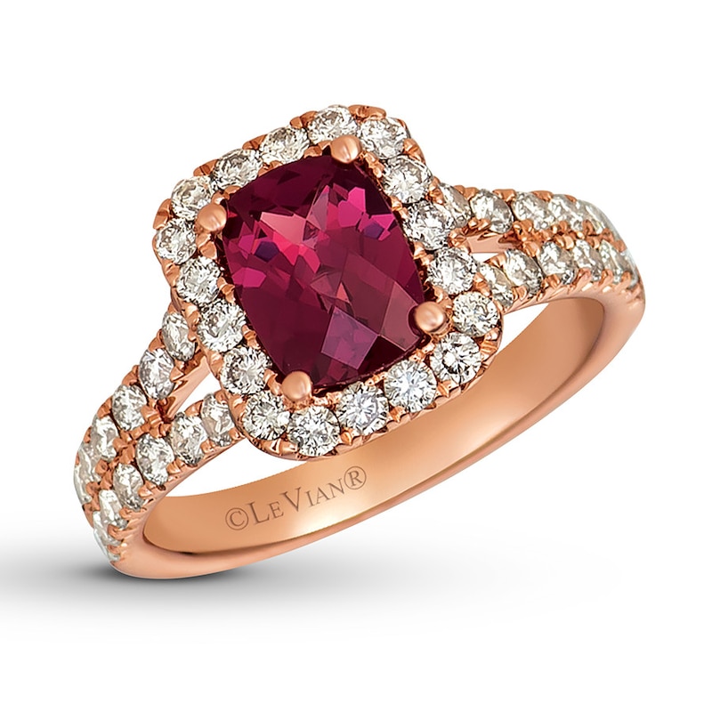 Le Vian Rhodolite Garnet Ring 1 ct tw Nude Diamonds 14K Gold