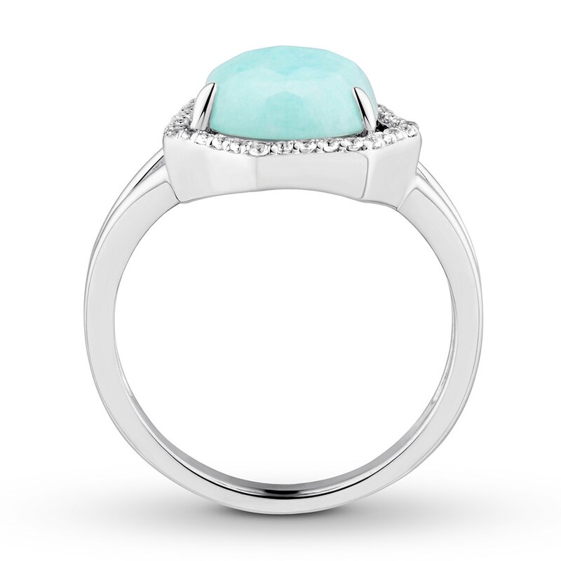Main Image 2 of Amazonite & White Topaz Ring Sterling Silver