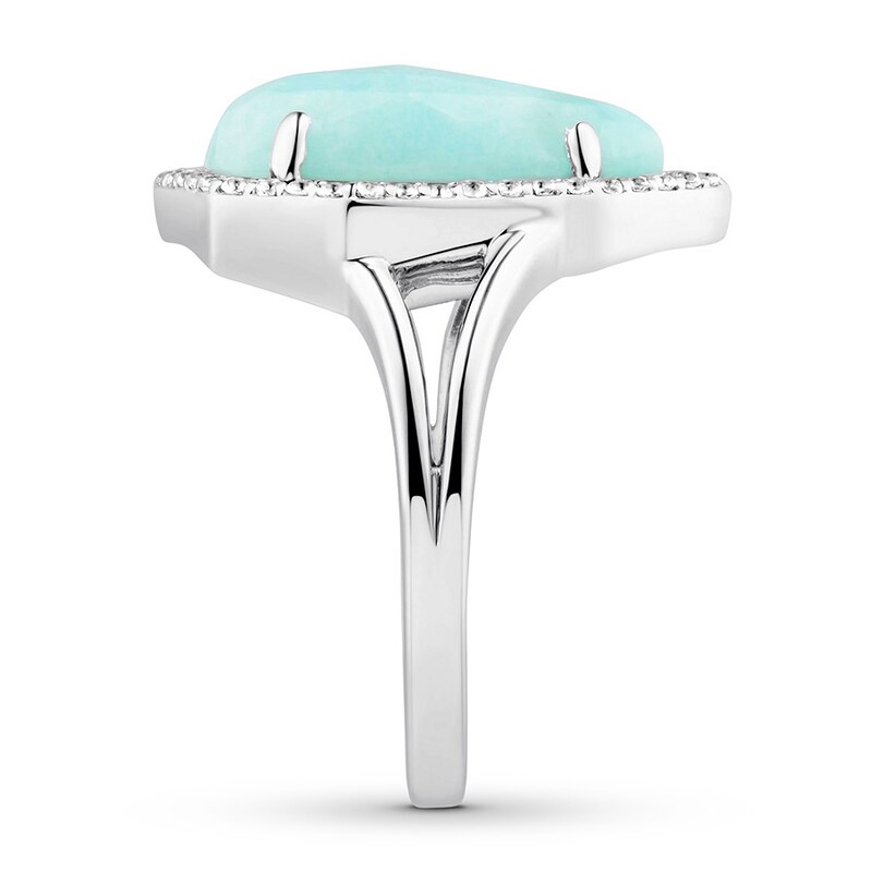 Main Image 3 of Amazonite & White Topaz Ring Sterling Silver