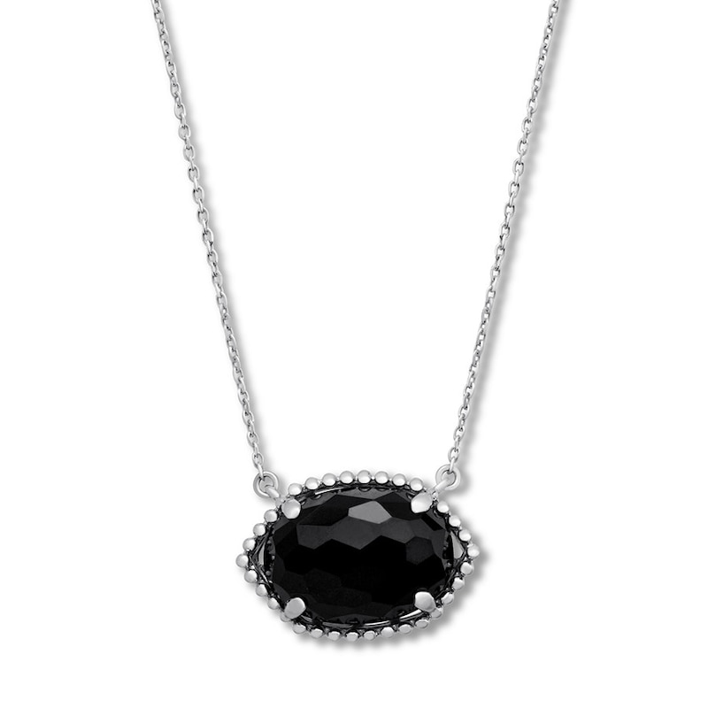 Black Onyx Necklace Sterling Silver