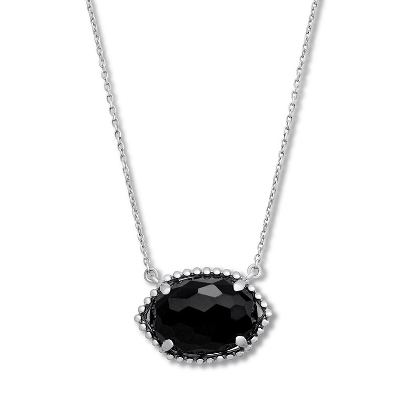 Main Image 1 of Black Onyx Necklace Sterling Silver