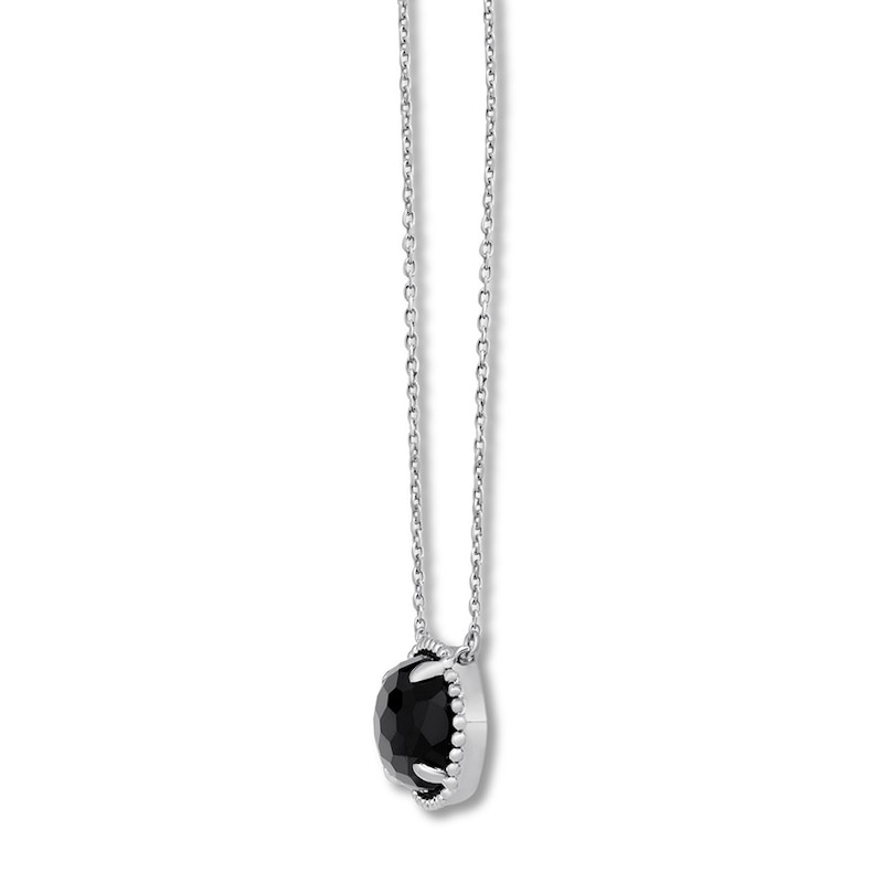 Black Onyx Necklace Sterling Silver