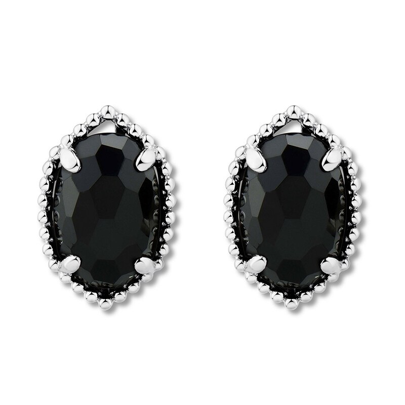 Main Image 2 of Black Onyx Earrings Sterling Silver