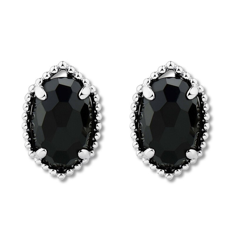 Black Onyx Earrings Sterling Silver