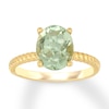 Thumbnail Image 0 of Oval-cut Green Quartz Engagement Ring 14K Yellow Gold