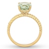 Thumbnail Image 1 of Oval-cut Green Quartz Engagement Ring 14K Yellow Gold