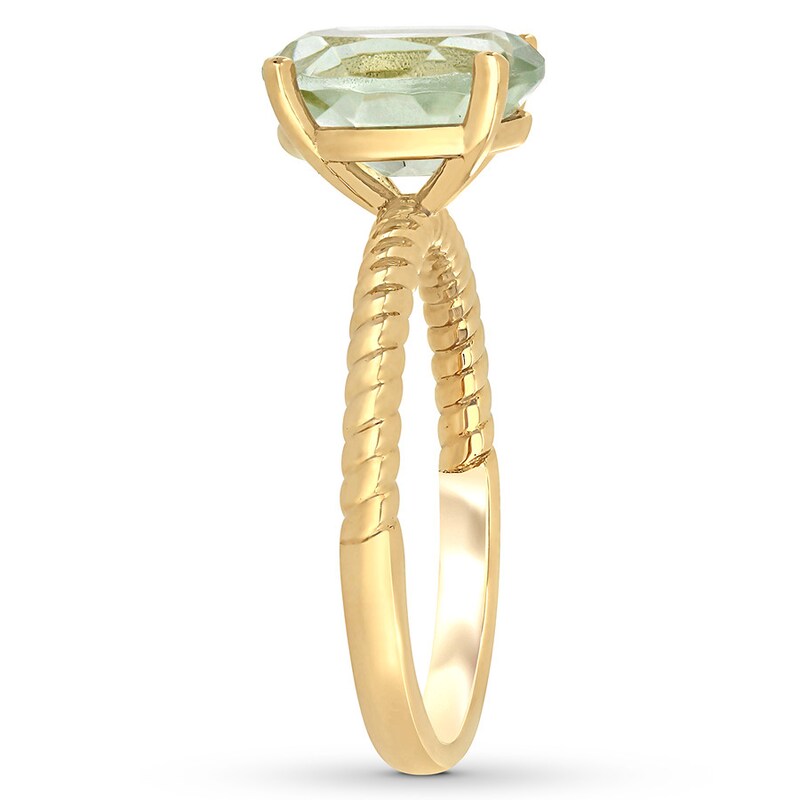 Main Image 3 of Now + Forever Oval-cut Green Quartz Engagement Ring 14K Yellow Gold