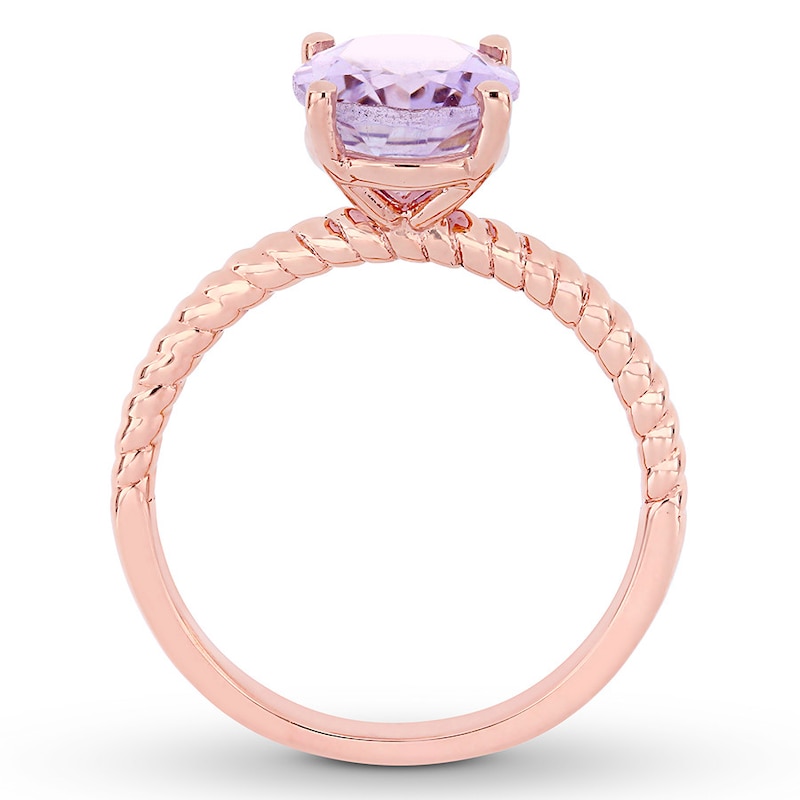 Oval-cut Amethyst Engagement Ring 14K Rose Gold