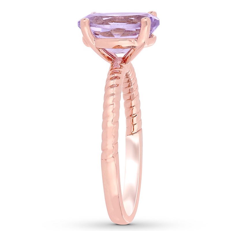 Oval-cut Amethyst Engagement Ring 14K Rose Gold