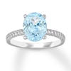 Thumbnail Image 0 of Oval-cut Aquamarine Engagement Ring 14K White Gold