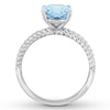 Thumbnail Image 1 of Oval-cut Aquamarine Engagement Ring 14K White Gold