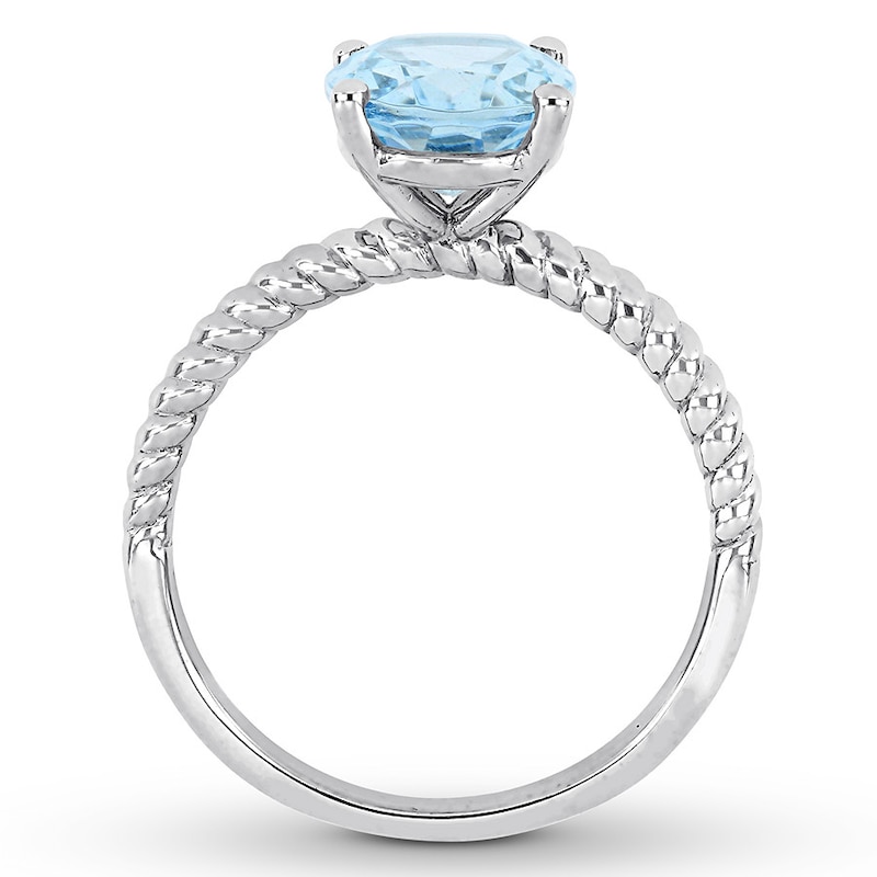 Main Image 2 of Now + Forever Oval-cut Aquamarine Engagement Ring 14K White Gold