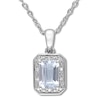Thumbnail Image 0 of Aquamarine Necklace with Diamonds Sterling Silver