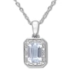 Thumbnail Image 1 of Aquamarine Necklace with Diamonds Sterling Silver